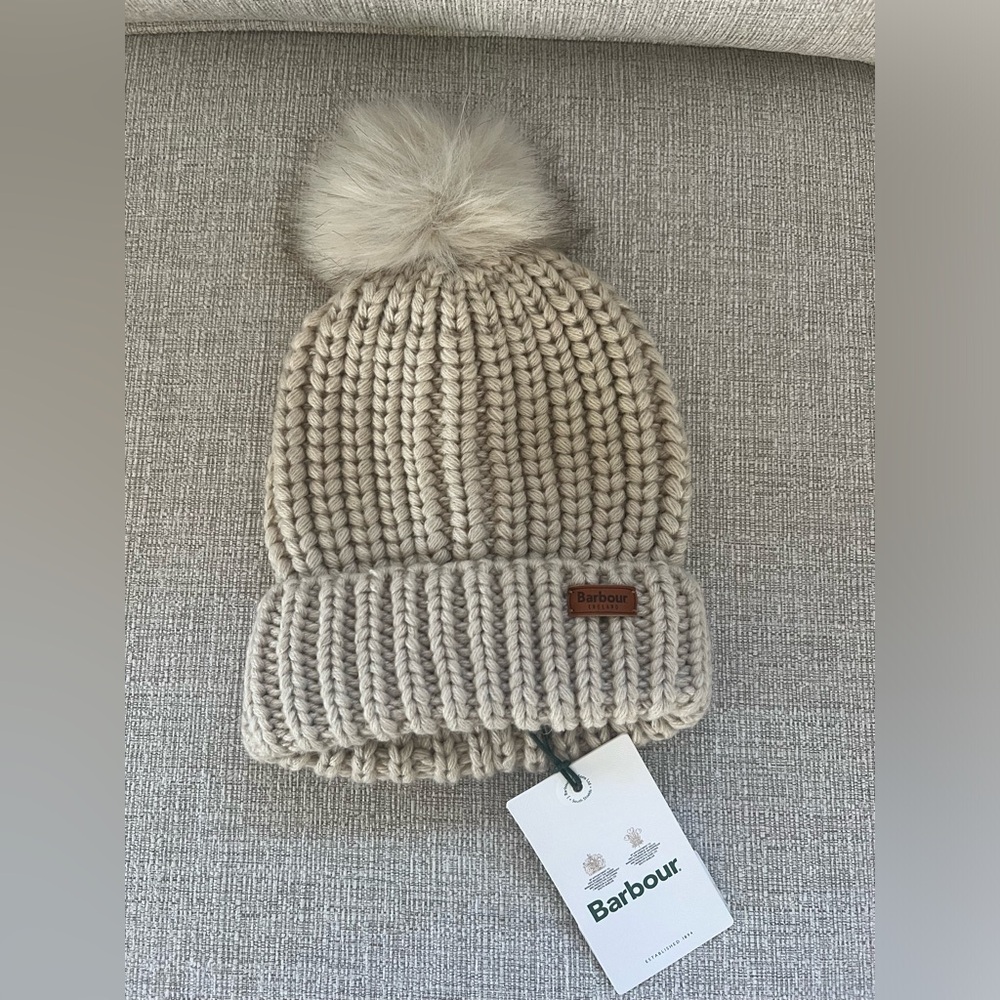 Barbour Saltburn Beanie - Pearl - NWT